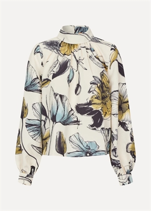 Gathered long sleeve bluse Fine Line Poppies Stine Goya 